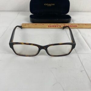Authentic Coach Brooklyn Eyeglass Frames dark tortoise rectangular sz 52 16 135